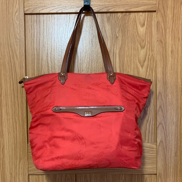 Lauren Ralph Lauren Handbags - Lauren Ralph Lauren LRL Red Tote Leather Handbag Good used Condition